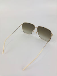 GG0394S Rectangular Metal Sunglasses in Green/Red with Gold Detail
