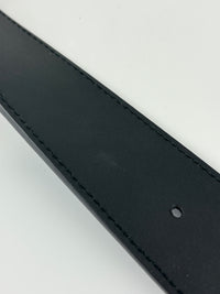 40mm Black Smooth Leather Wide Textured Double G Belt