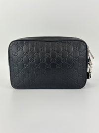 Signature Guccissima Embossed Leather Zip Clutch with Wristlet