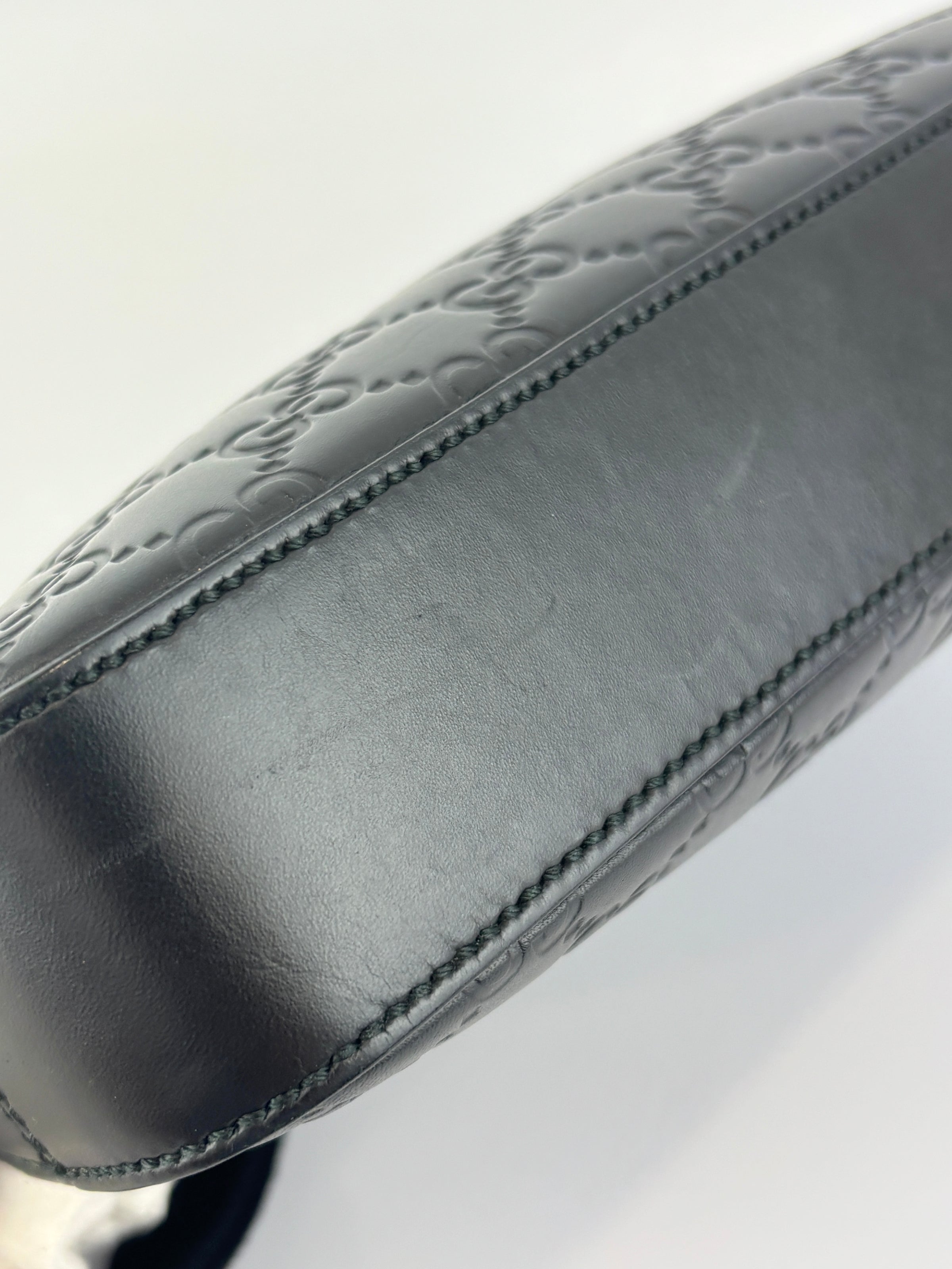 Signature Guccissima Embossed Leather Zip Clutch with Wristlet