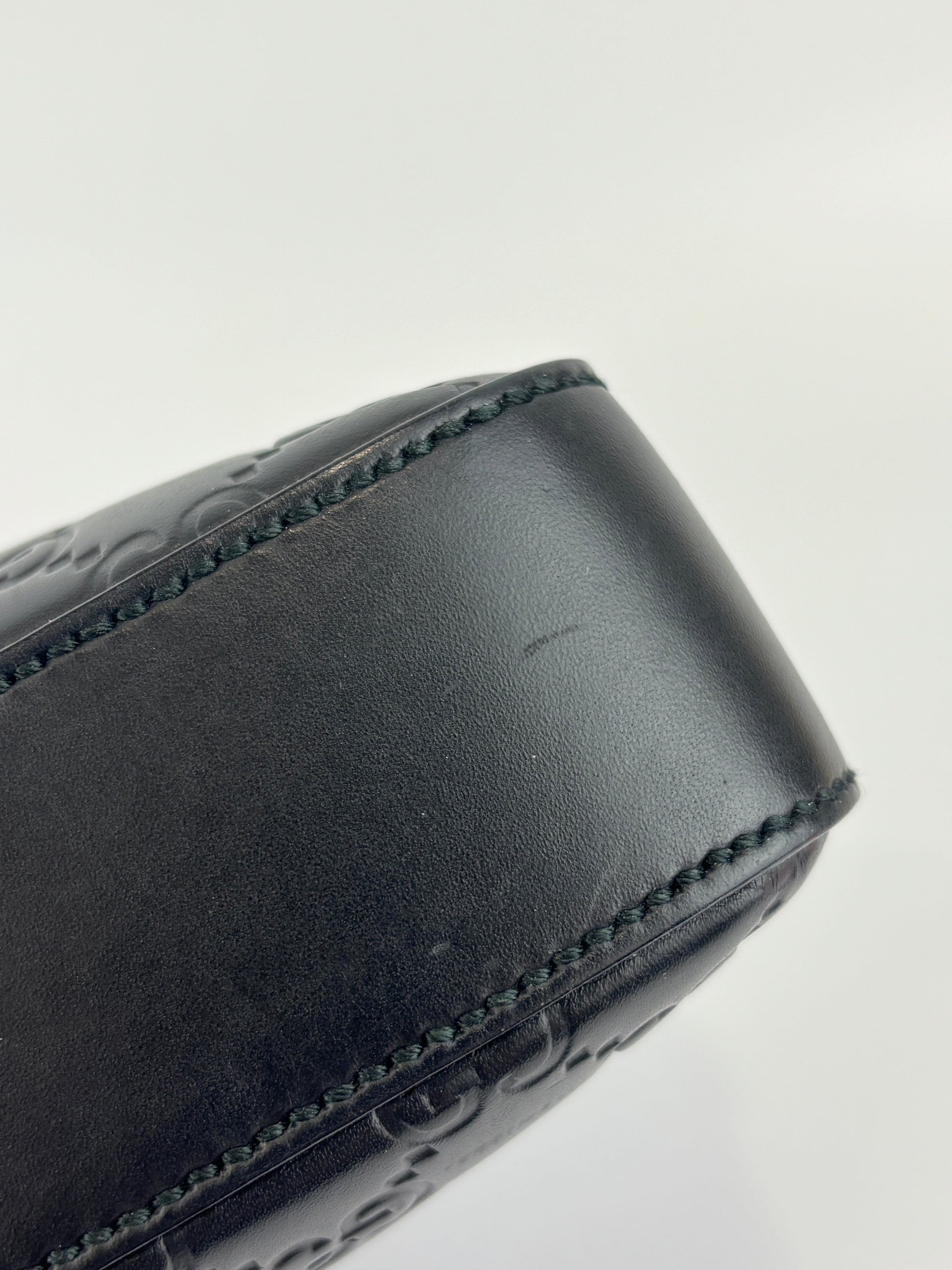 Signature Guccissima Embossed Leather Zip Clutch with Wristlet