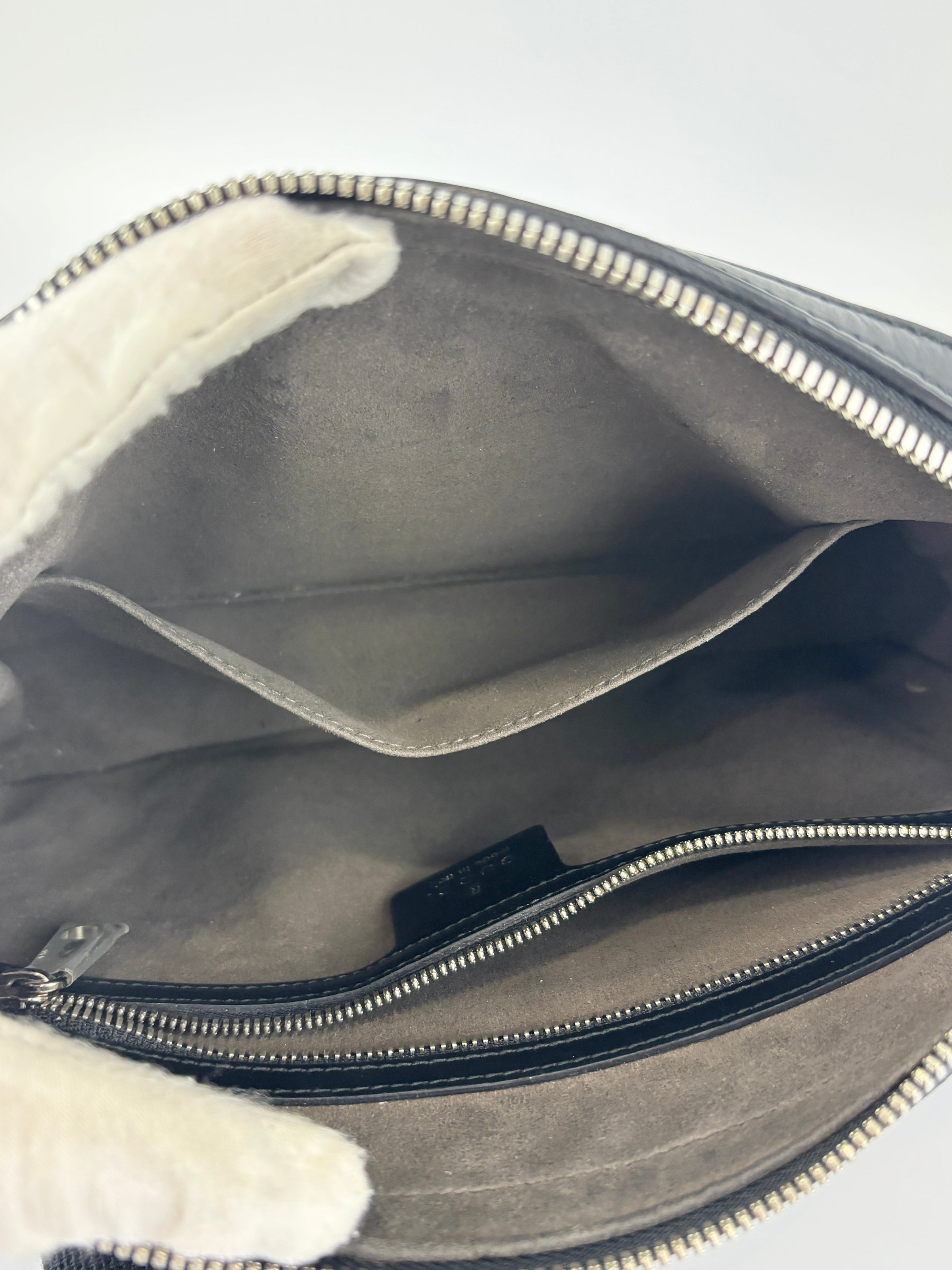 Signature Guccissima Embossed Leather Zip Clutch with Wristlet