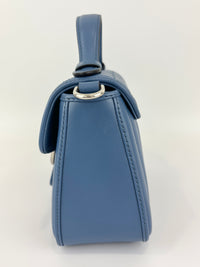 Blue Matelassé GG Marmont Top Handle Mini Tote Bag