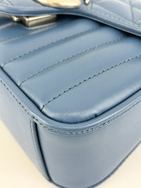 Blue Matelassé GG Marmont Top Handle Mini Tote Bag