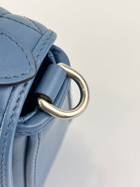Blue Matelassé GG Marmont Top Handle Mini Tote Bag