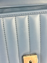 Blue Matelassé GG Marmont Top Handle Mini Tote Bag