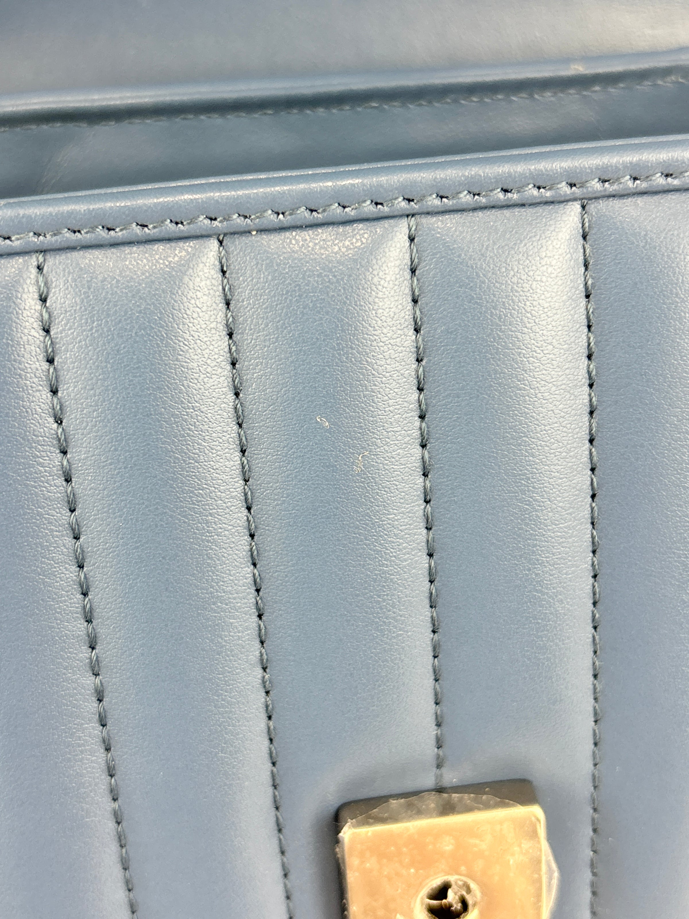 Blue Matelassé GG Marmont Top Handle Mini Tote Bag