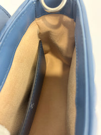 Blue Matelassé GG Marmont Top Handle Mini Tote Bag