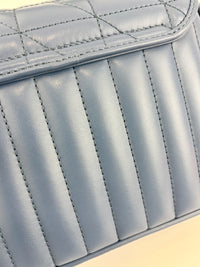 Blue Matelassé GG Marmont Top Handle Mini Tote Bag