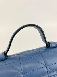 Blue Matelassé GG Marmont Top Handle Mini Tote Bag