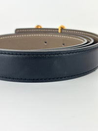 24mm Reversible Swift/Epsom Noir/Etoupe strap & Bubbles Buckle GHW - Glampot