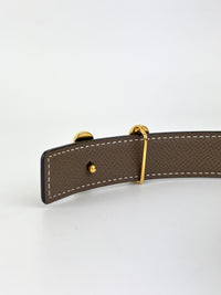 24mm Reversible Swift/Epsom Noir/Etoupe strap & Bubbles Buckle GHW - Glampot