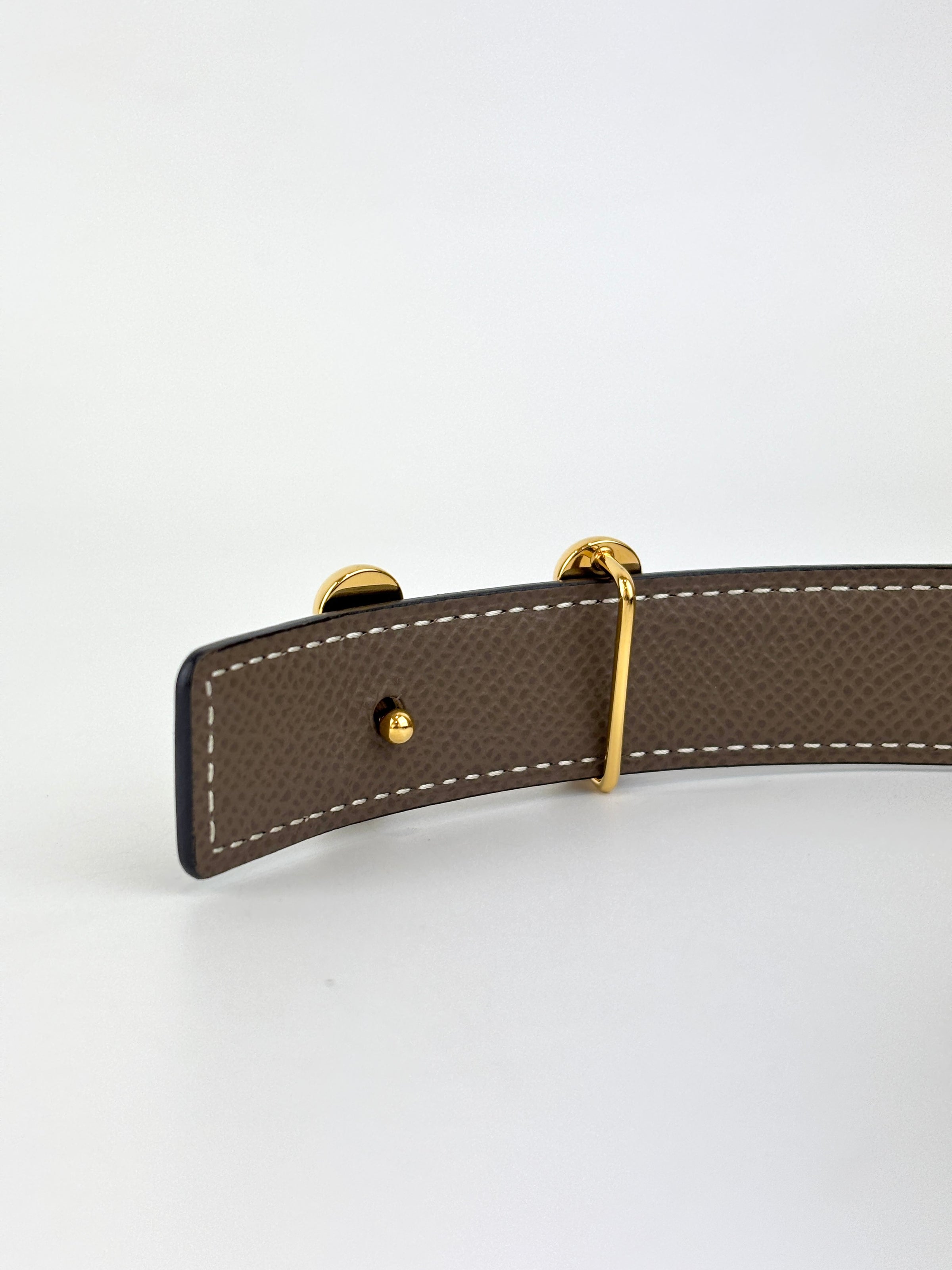 24mm Reversible Swift/Epsom Noir/Etoupe strap & Bubbles Buckle GHW - Glampot