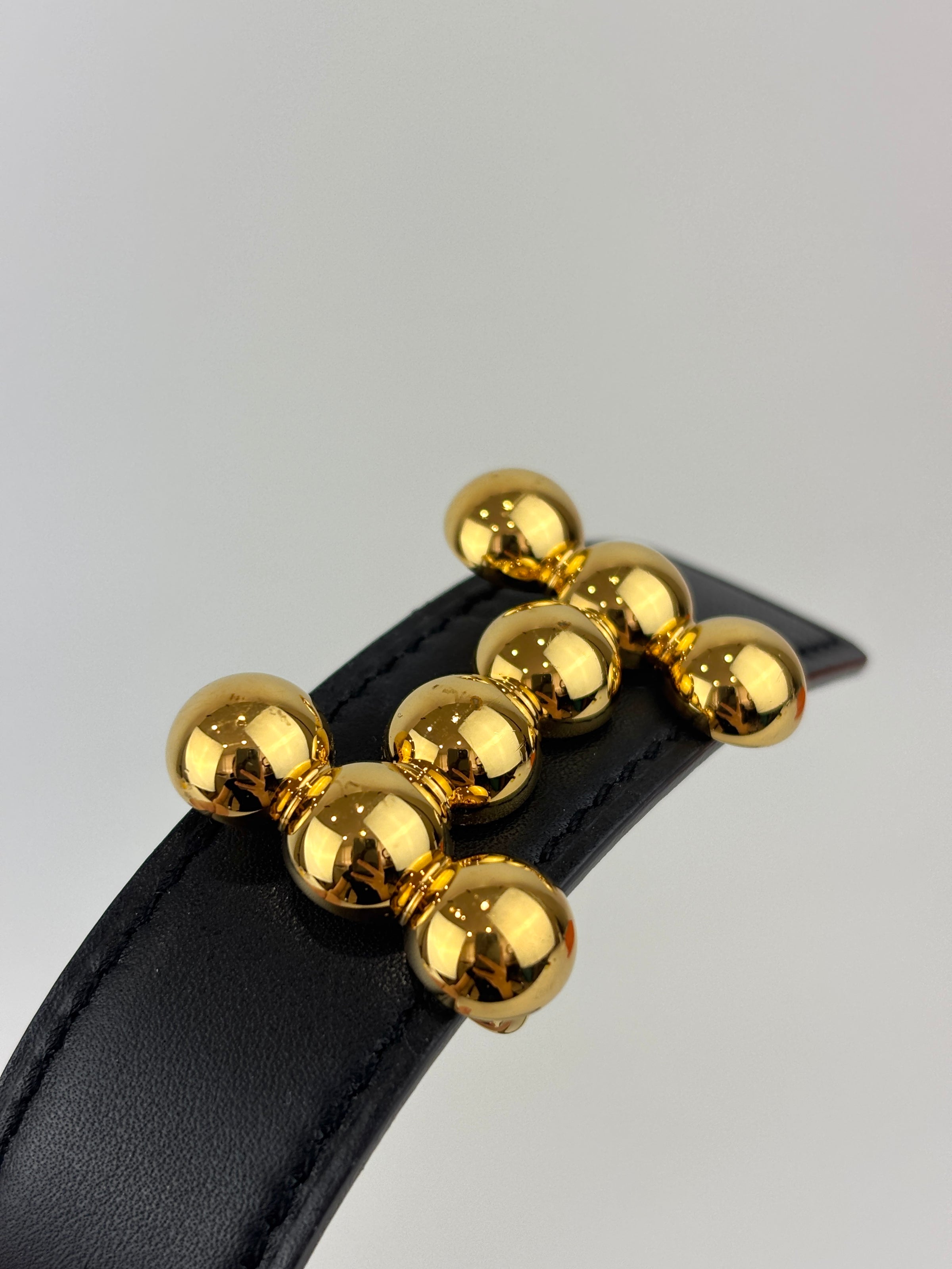 24mm Reversible Swift/Epsom Noir/Etoupe strap & Bubbles Buckle GHW - Glampot