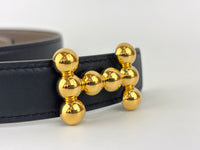 24mm Reversible Swift/Epsom Noir/Etoupe strap & Bubbles Buckle GHW - Glampot
