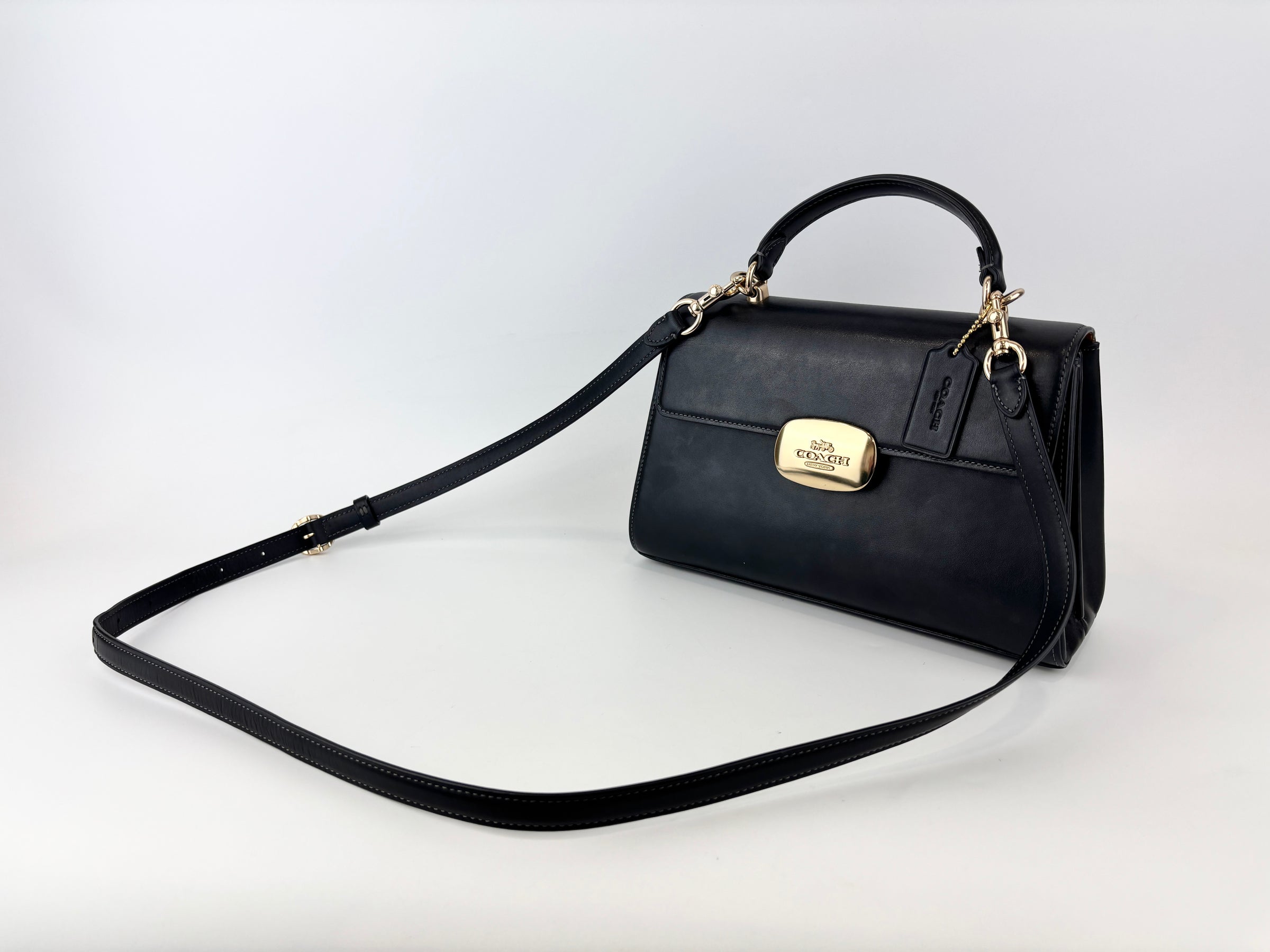 Coach Eliza Top Handle Bag in Black