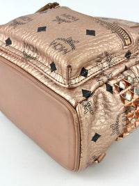 Metallic Visetos Studded X-Mini Bebe Bao Backpack Champagne Gold