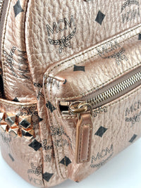 Metallic Visetos Studded X-Mini Bebe Bao Backpack Champagne Gold
