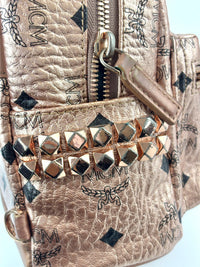 Metallic Visetos Studded X-Mini Bebe Bao Backpack Champagne Gold