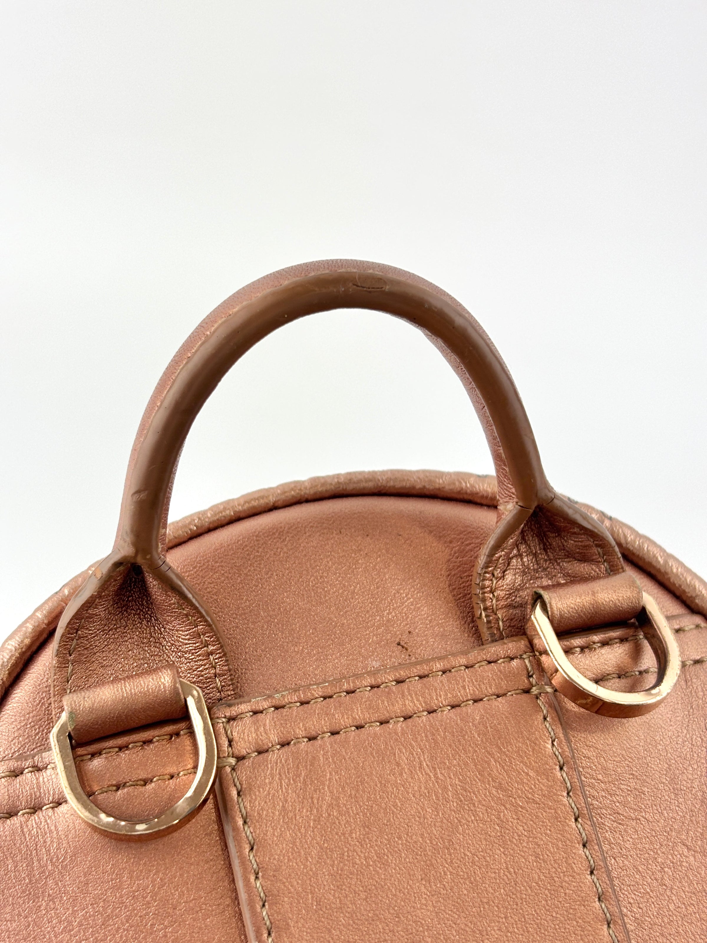 Metallic Visetos Studded X-Mini Bebe Bao Backpack Champagne Gold