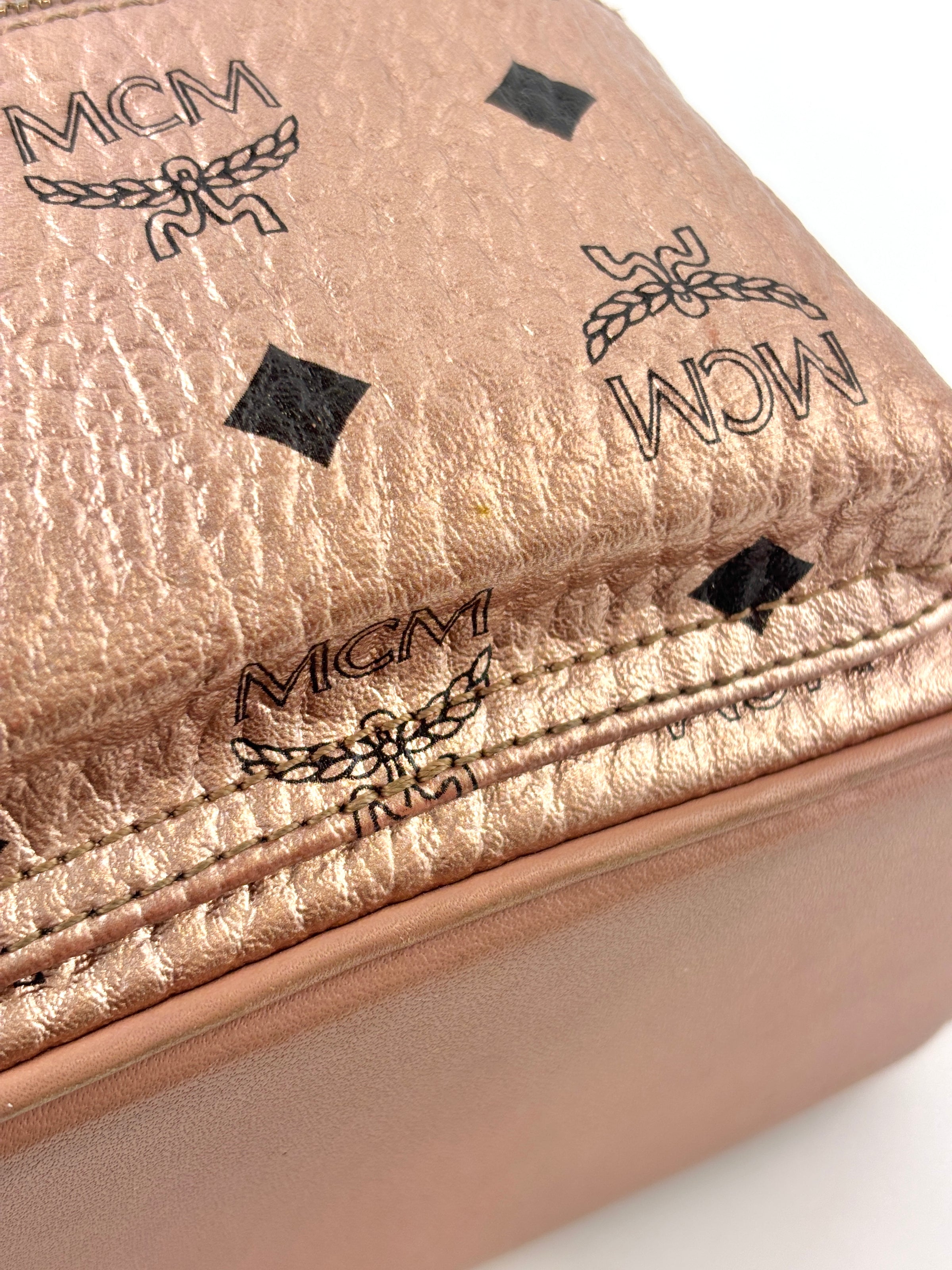 Metallic Visetos Studded X-Mini Bebe Bao Backpack Champagne Gold