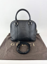 Gucci Micro Guccissima 2-Way Leather Bag Black
