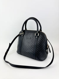 Gucci Micro Guccissima 2-Way Leather Bag Black