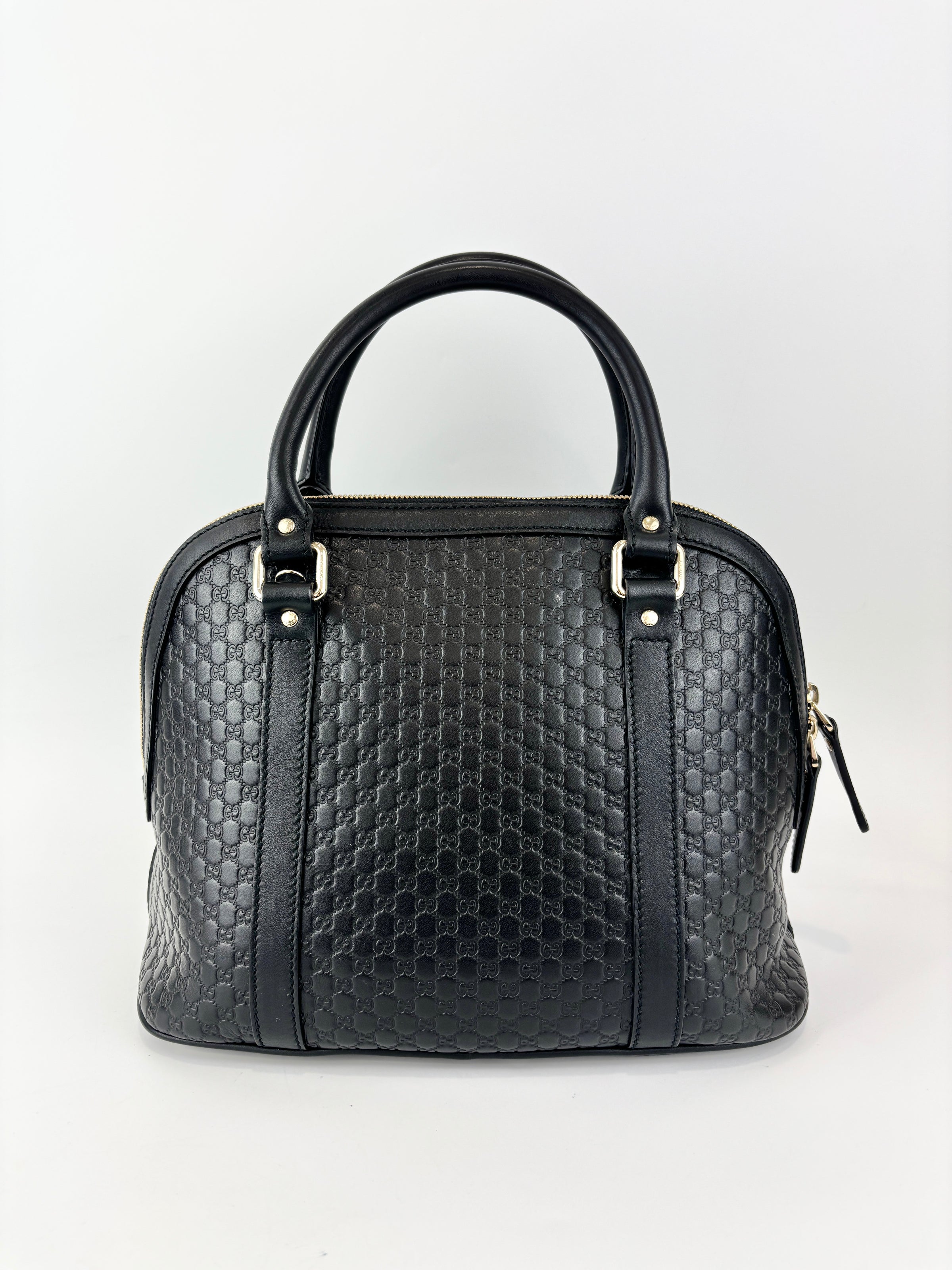 Gucci Micro Guccissima 2-Way Leather Bag Black