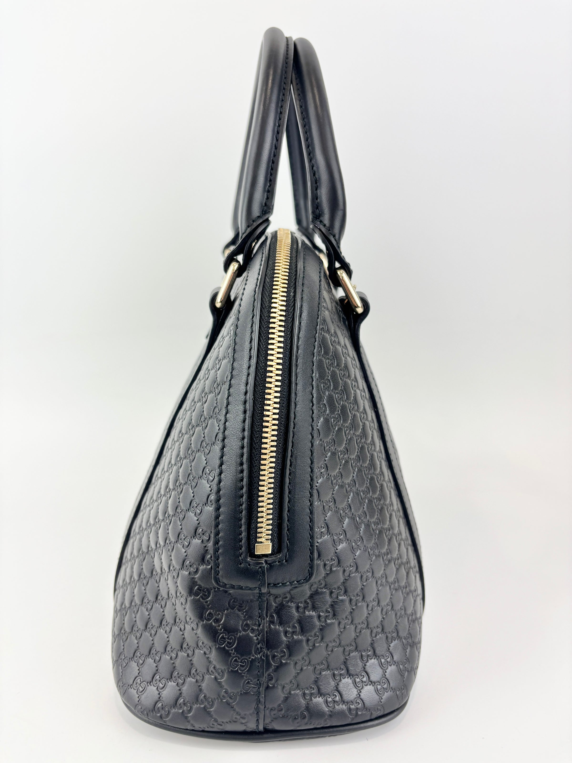 Gucci Micro Guccissima 2-Way Leather Bag Black
