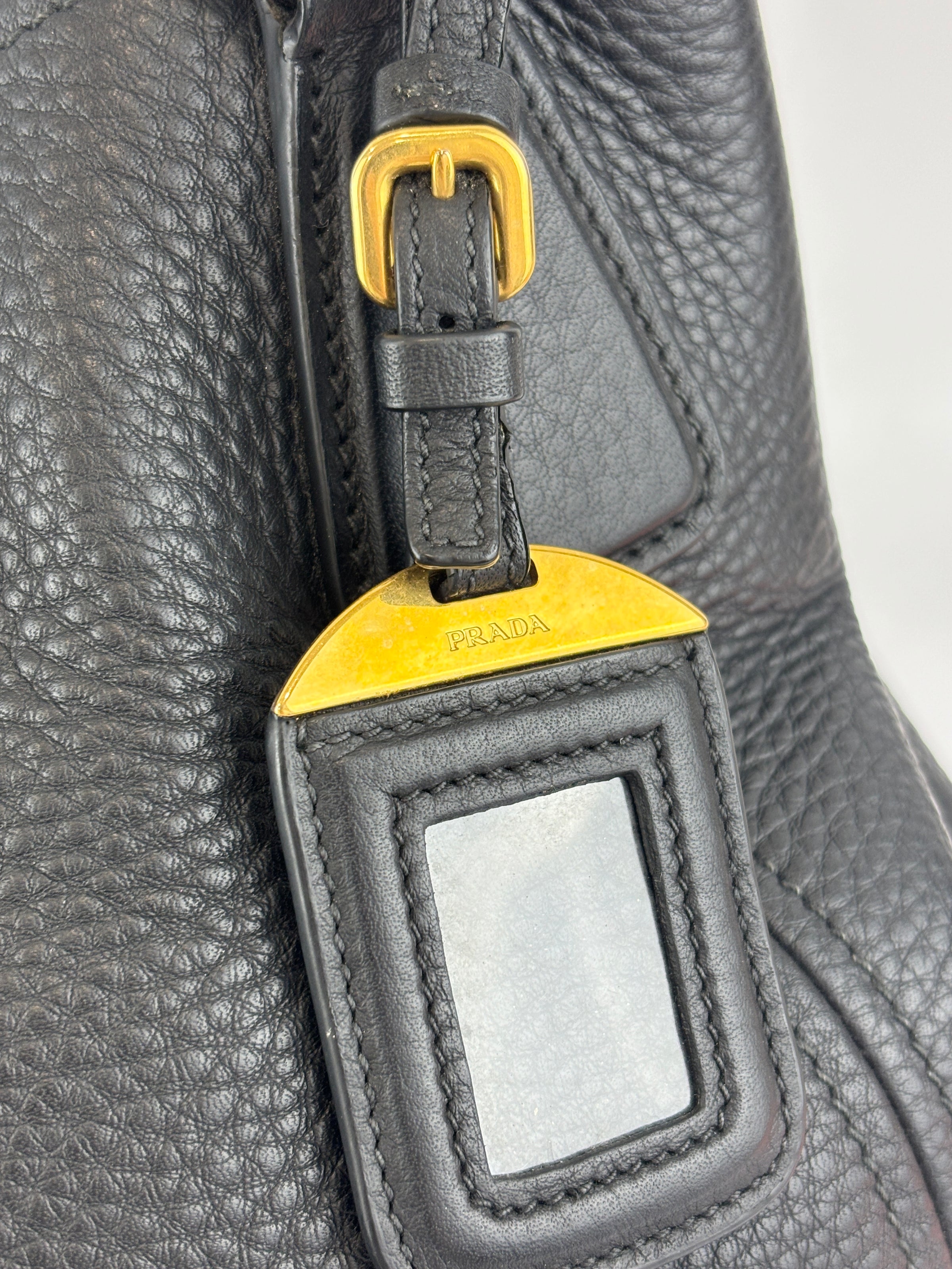 BN2534 Vitello Daino Black Pebbled Leather