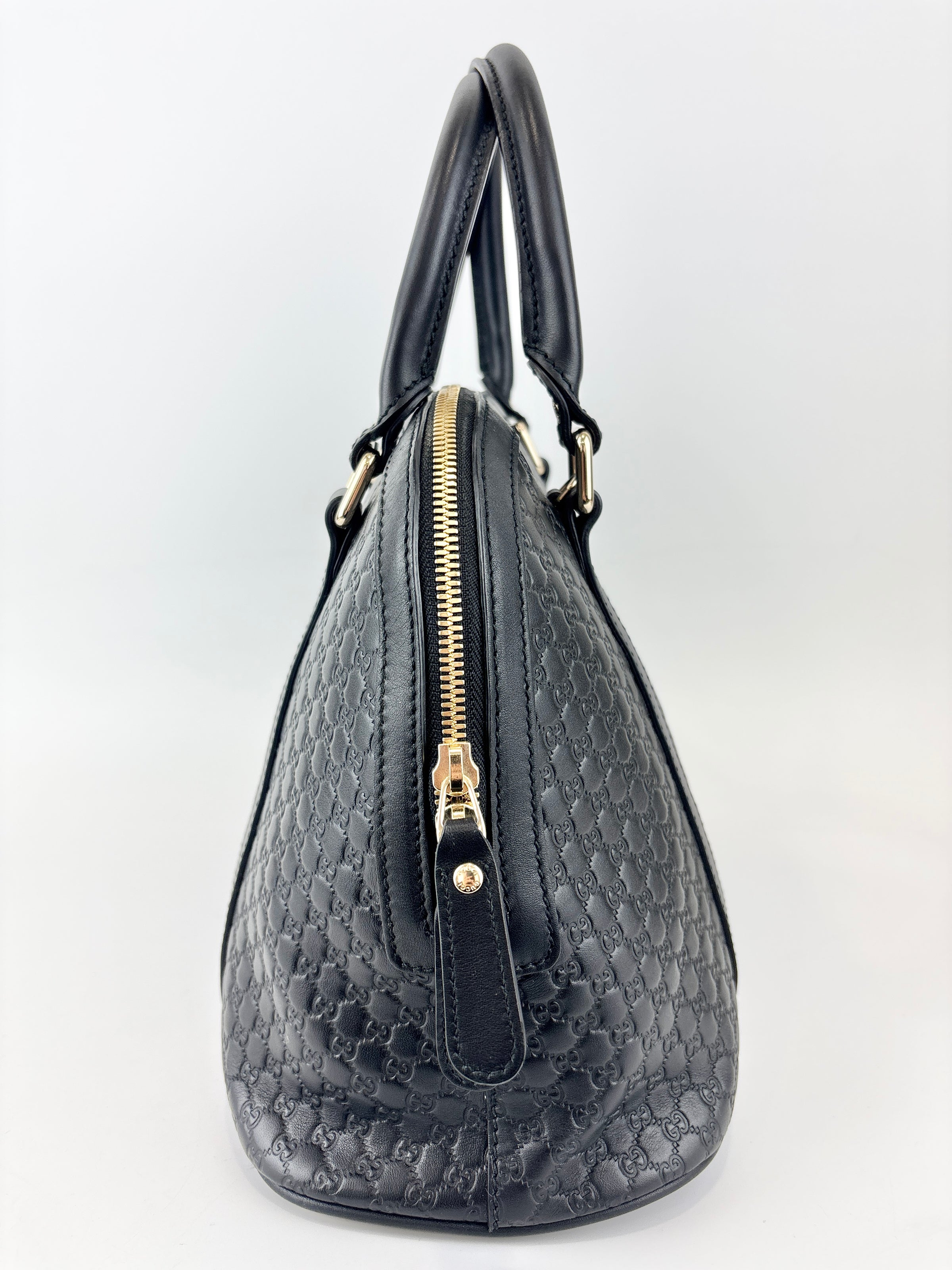 Gucci Micro Guccissima 2-Way Leather Bag Black