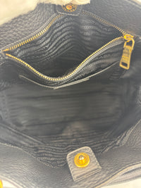 BN2534 Vitello Daino Black Pebbled Leather