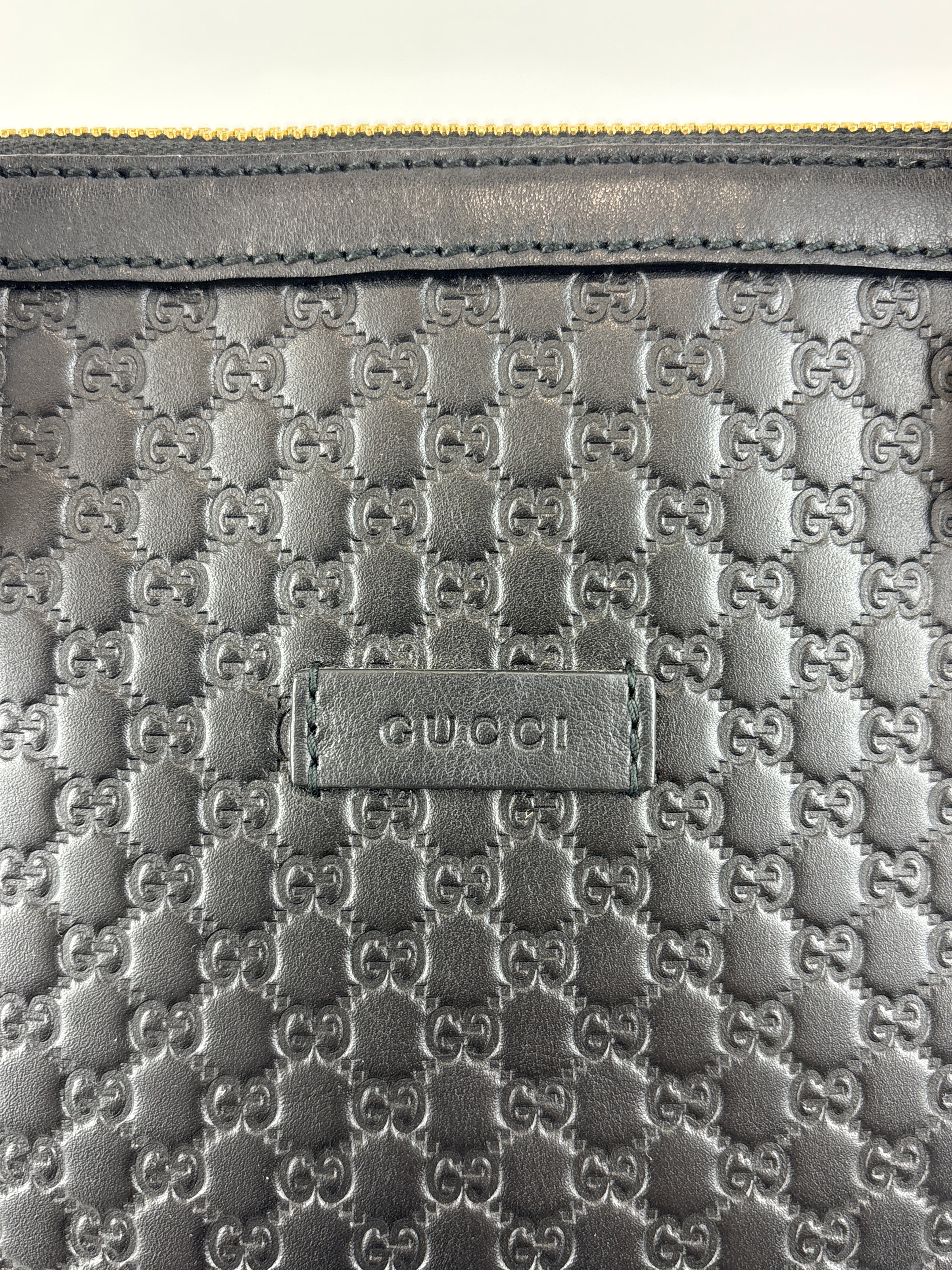 Gucci Micro Guccissima 2-Way Leather Bag Black