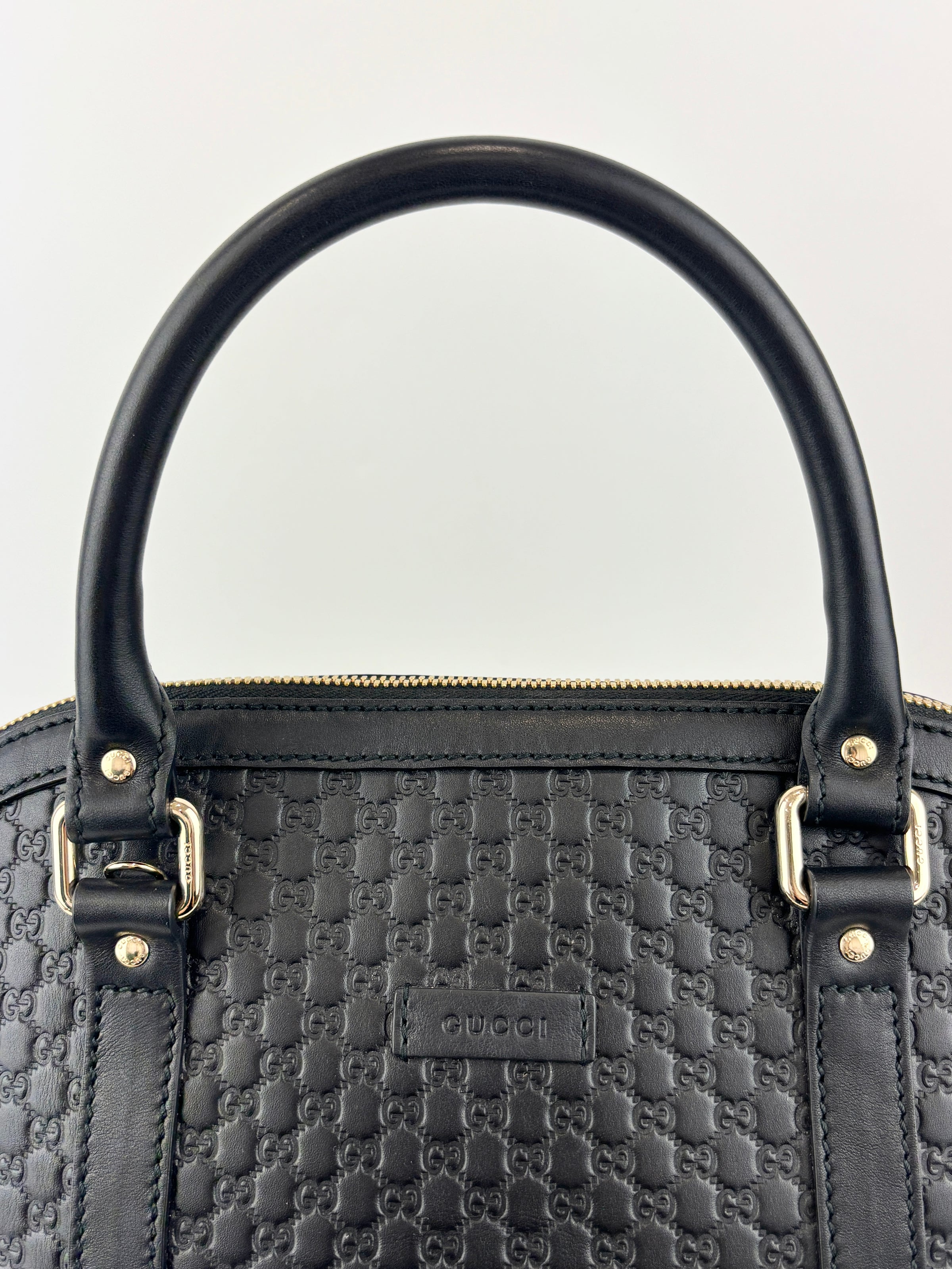 Gucci Micro Guccissima 2-Way Leather Bag Black