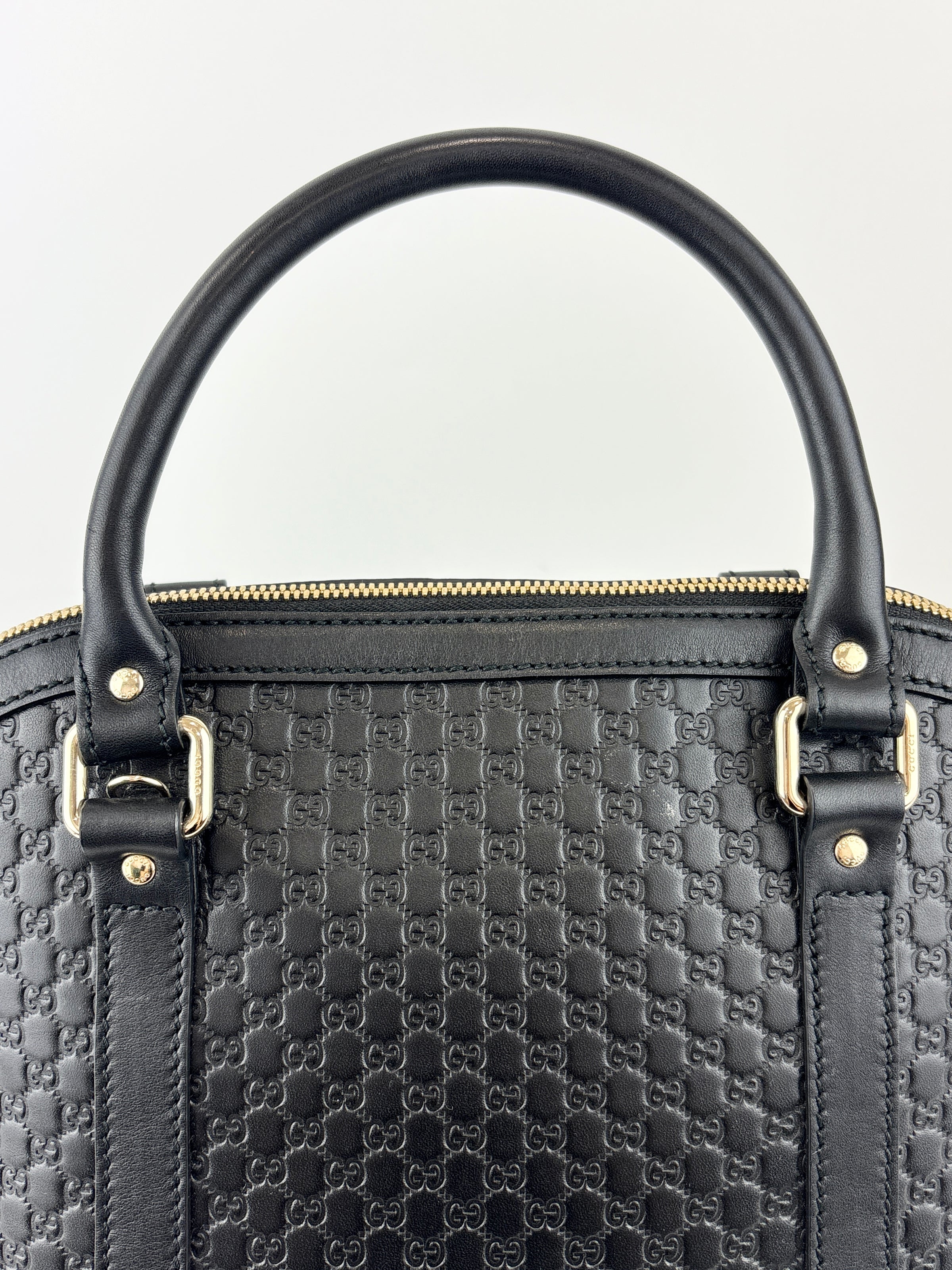 Gucci Micro Guccissima 2-Way Leather Bag Black