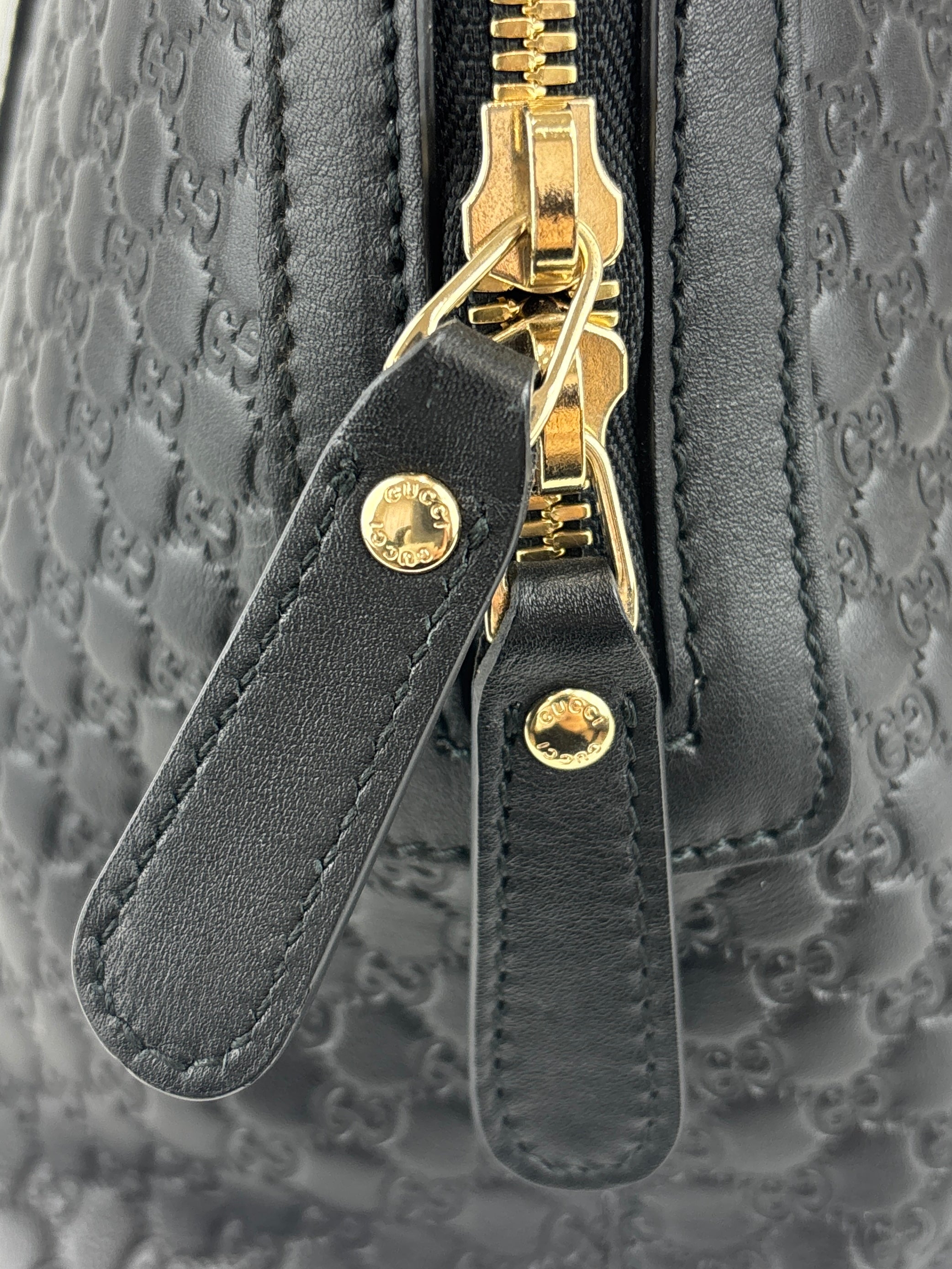 Gucci Micro Guccissima 2-Way Leather Bag Black