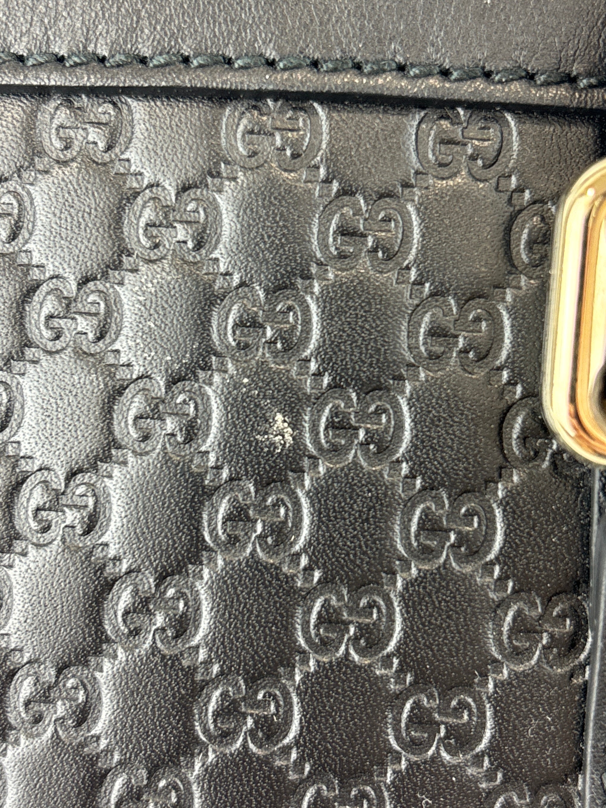 Gucci Micro Guccissima 2-Way Leather Bag Black