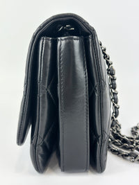 Black Quilted Lambskin Leather 3 Accordion Flap Bag SHW