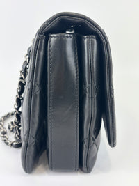 Black Quilted Lambskin Leather 3 Accordion Flap Bag SHW