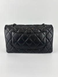 Black Quilted Lambskin Leather 3 Accordion Flap Bag SHW