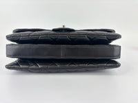 Black Quilted Lambskin Leather 3 Accordion Flap Bag SHW