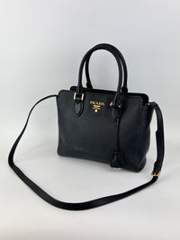 Prada 1BA113 Baltico Saffiano and Soft Calfskin Leather Small Top Handle Crossbody Bag