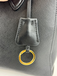 Prada 1BA113 Baltico Saffiano and Soft Calfskin Leather Small Top Handle Crossbody Bag