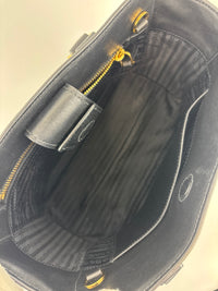 Prada 1BA113 Baltico Saffiano and Soft Calfskin Leather Small Top Handle Crossbody Bag