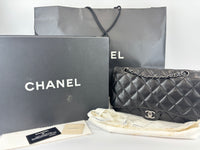 Black Quilted Lambskin Leather 3 Accordion Flap Bag SHW