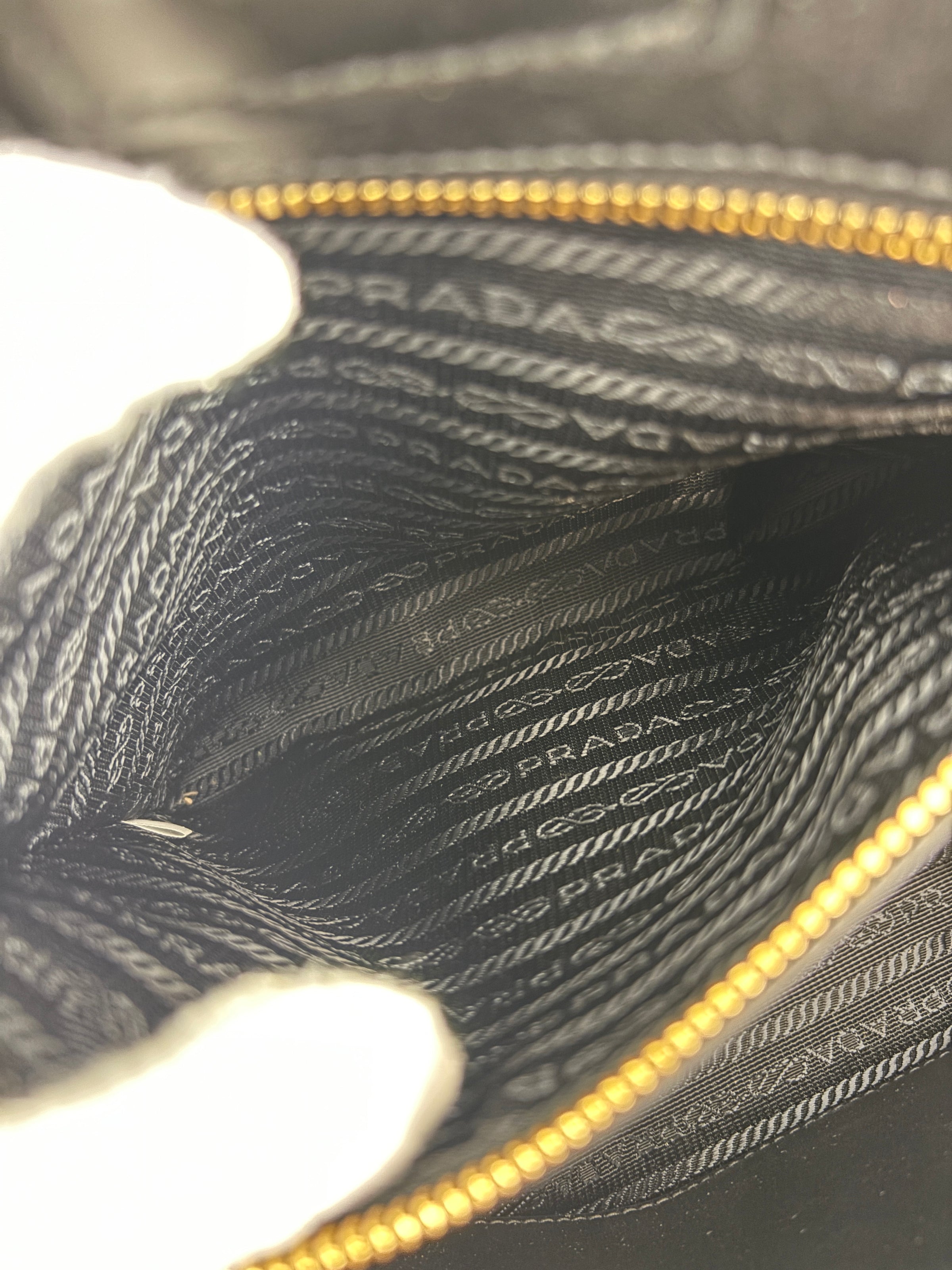 Prada 1BA113 Baltico Saffiano and Soft Calfskin Leather Small Top Handle Crossbody Bag