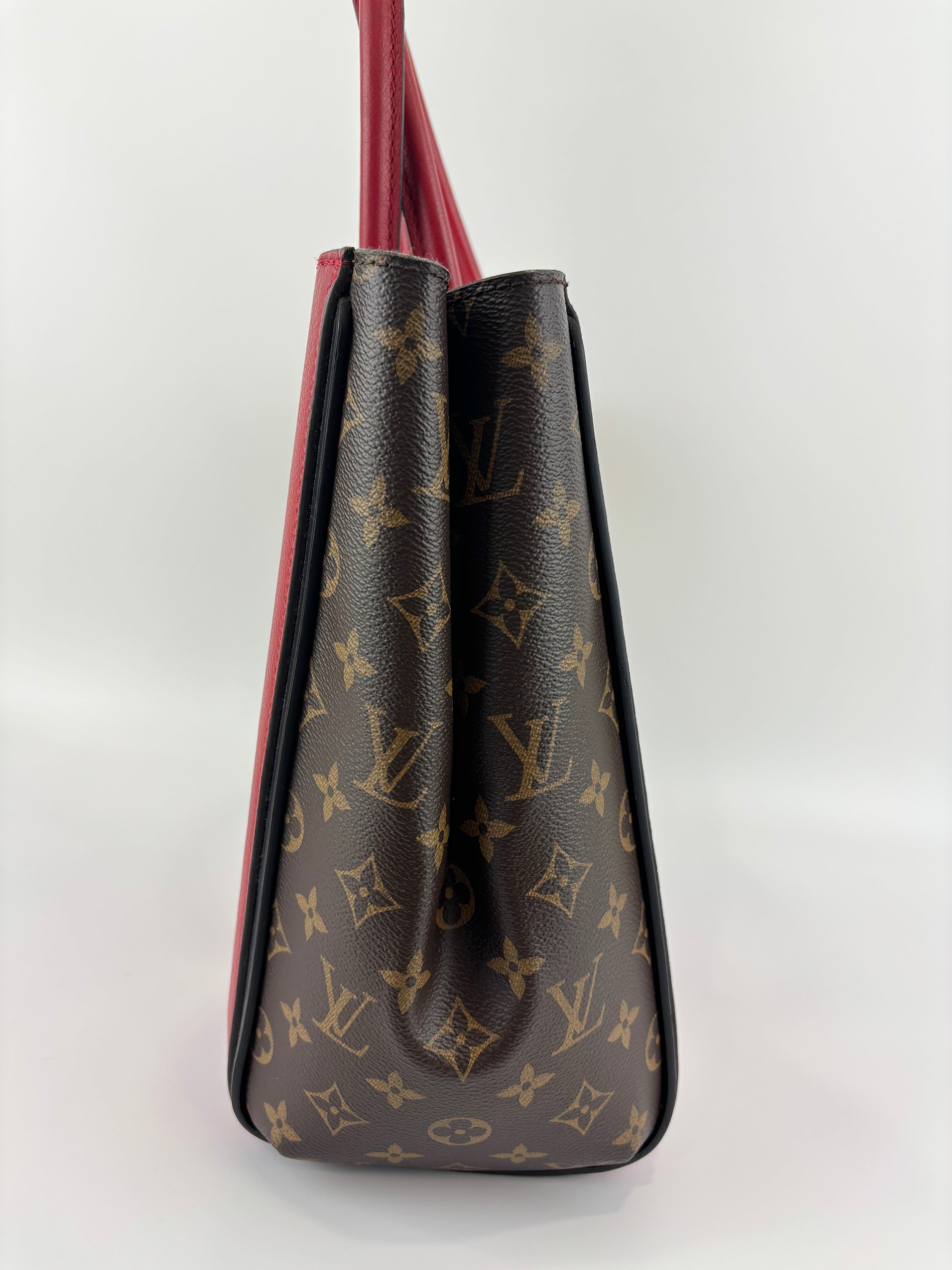 M40459 Kimono Tote in Monogram Canvas and Cerise Red Calfskin
