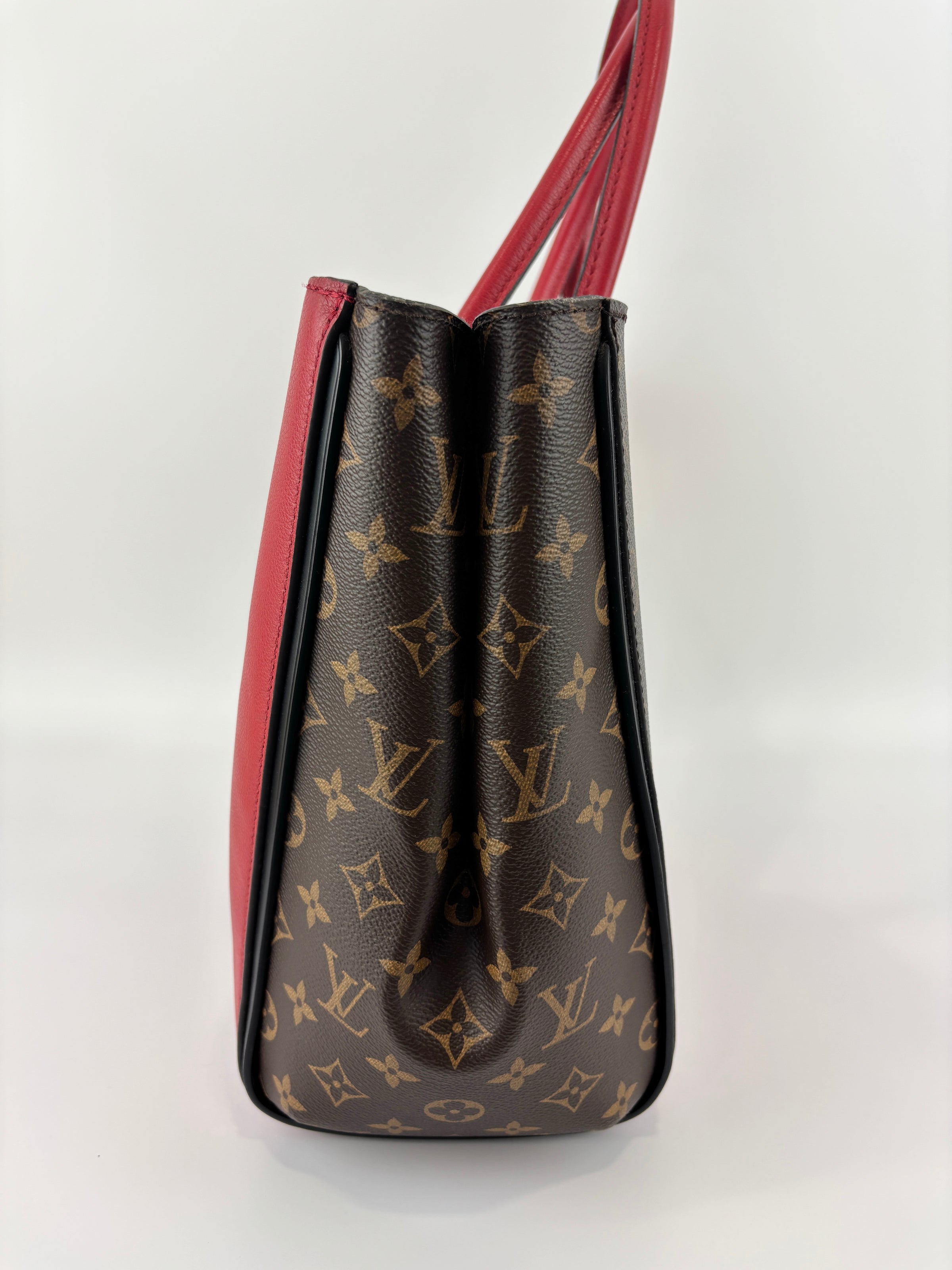 M40459 Kimono Tote in Monogram Canvas and Cerise Red Calfskin