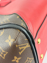 M40459 Kimono Tote in Monogram Canvas and Cerise Red Calfskin