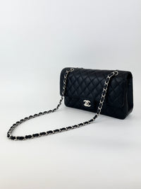 Chanel Medium Black Caviar Classic Flap SHW